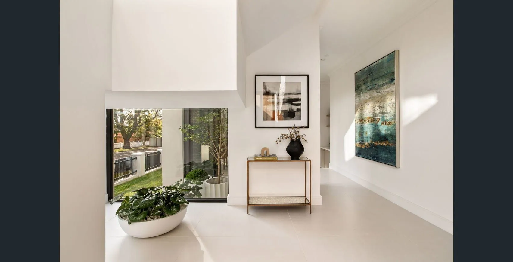 Bright completed residential interior with clean finished levels